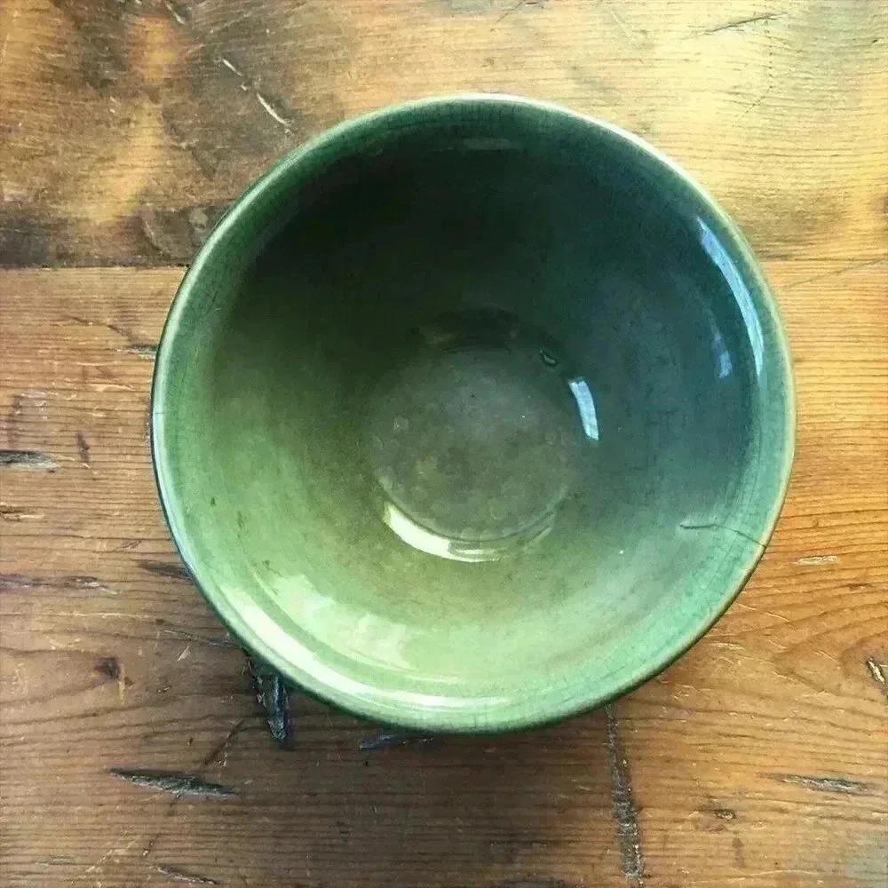 Vintage Small Green Ceramic Bowl - Picture 2 of 5